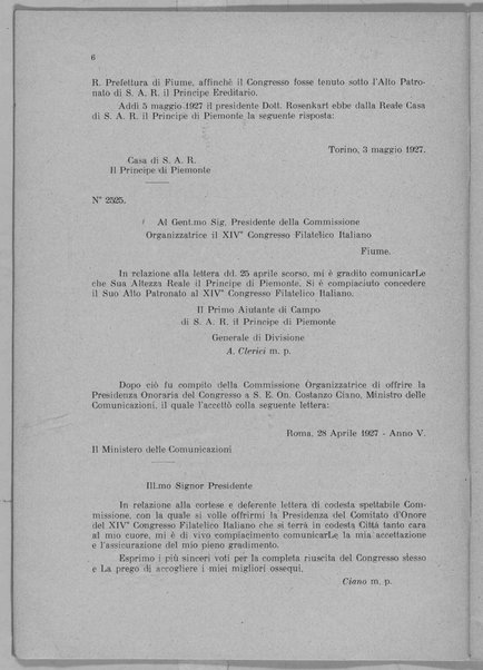 Relazione del XIV Congresso filatelico italiano tenuto a Fiume, 15-22 giugno 1927